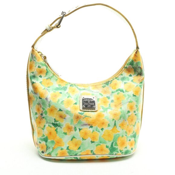 Dooney & Bourke Handbags - Dooney & Bourke Floral HOBO Bag 9x9x5 Yellow/Green